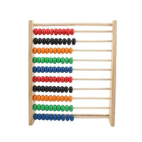 Children's Arithmetic Rack Develops Math Skills Wooden Abacus Smooth Sliding Beads 10-Row Counting Frame for Kids, Beginners, Classroom, Homeschooling