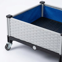 Mobile Raised Beds for Garden, Nordic Planter on Wheels, Sturdy Synthetic Material, White and Black Floor Standing