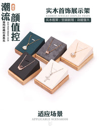 Solid Wood Jewelry Display Stand for Necklaces and Pendants