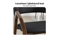Curved Support Wooden Chair Nordic Design Upholstered Wooden Chair With Armrests Minimalist Design & Aesthetic for Dining Room