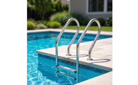 2-Step Pool Ladder Stainless Steel Pool Ladder with Handrails No-Tools for Homeowners, Above-Ground Pools