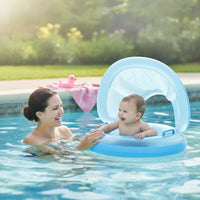 Sun Protection Swim Seat with Canopy Stable Pool Buoyant Seat with Canopy Long-Lasting Baby Swim Buoyant Seat Portable for Swimming Beginners
