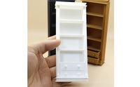 Mini Narrow Bookshelf Realistic Details 1:12 Miniature Bookcase Polished Finish