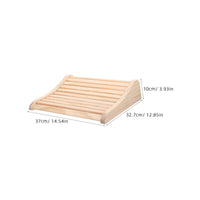 Slatted Wood Neck Pillow Wave Design Wooden Sauna Headrest for Steam Room, Spa