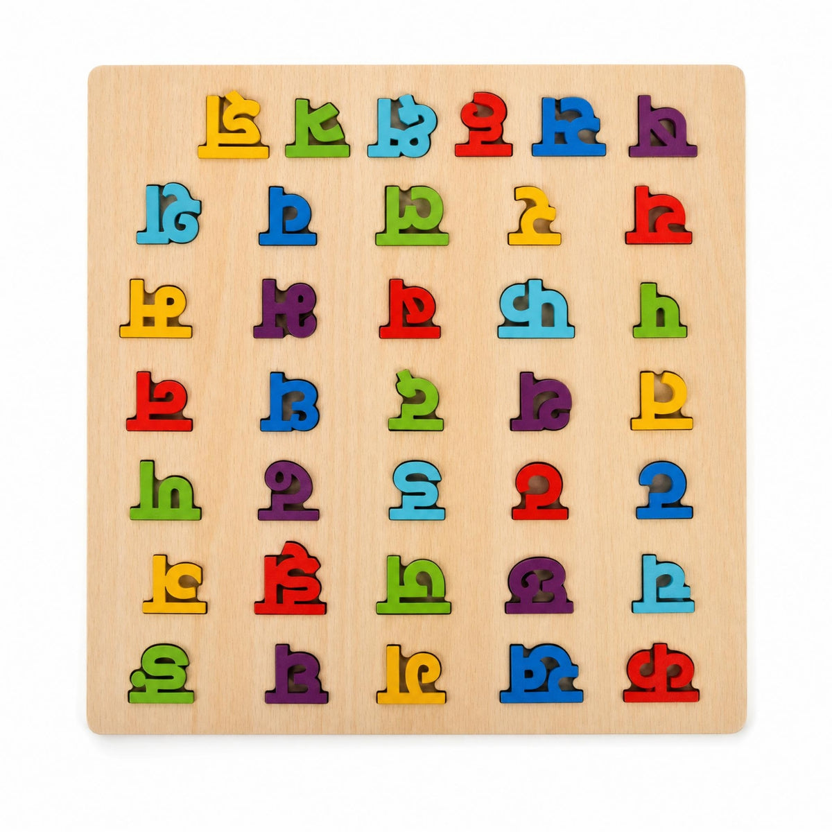 Developmental Alphabet Puzzle Board with Letter Blocks Colorful Wooden Puzzle with Letters Tactile Alphabet Matching Game Sensory for Preschoolers