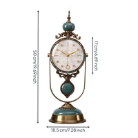 Clock with Pedestal Decorative Quartz for Desk, Living Room