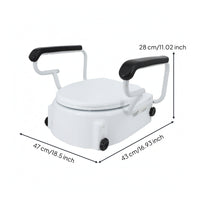 Toilet Seat Riser with Armrests Comfortable for Bathroom, Elderly