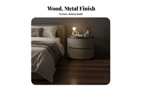 Luxury Design Round 2-Drawer End Table Modern Design Round Tiered Cabinet Space-Saving Nightstand Multipurpose for Homeowners, Apartment Dwellers, Students, Small Areas, Living Room, out of Stock Ice