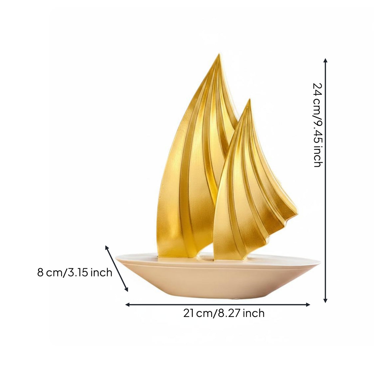 Abstract Sailboat Ornament Decorative Home Decor Polished Surface