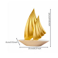 Abstract Sailboat Ornament Decorative Home Decor Polished Surface