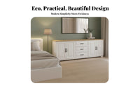 Contemporary Television Cabinet with Storage Sturdy Construction White TV Stand Rounded Corners Modern Entertainment Center for Small Areas, Bedroom