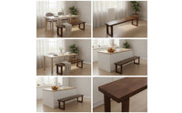 Solid Wood Dining Bench Minimalist Dining Room Bench Rustic Furniture Farmhouse for Entryway