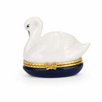 Hand-Painted Jewelry Box with Figurine Lid Decorative Ceramic Jewelry Box Glossy Collectible for Collectors