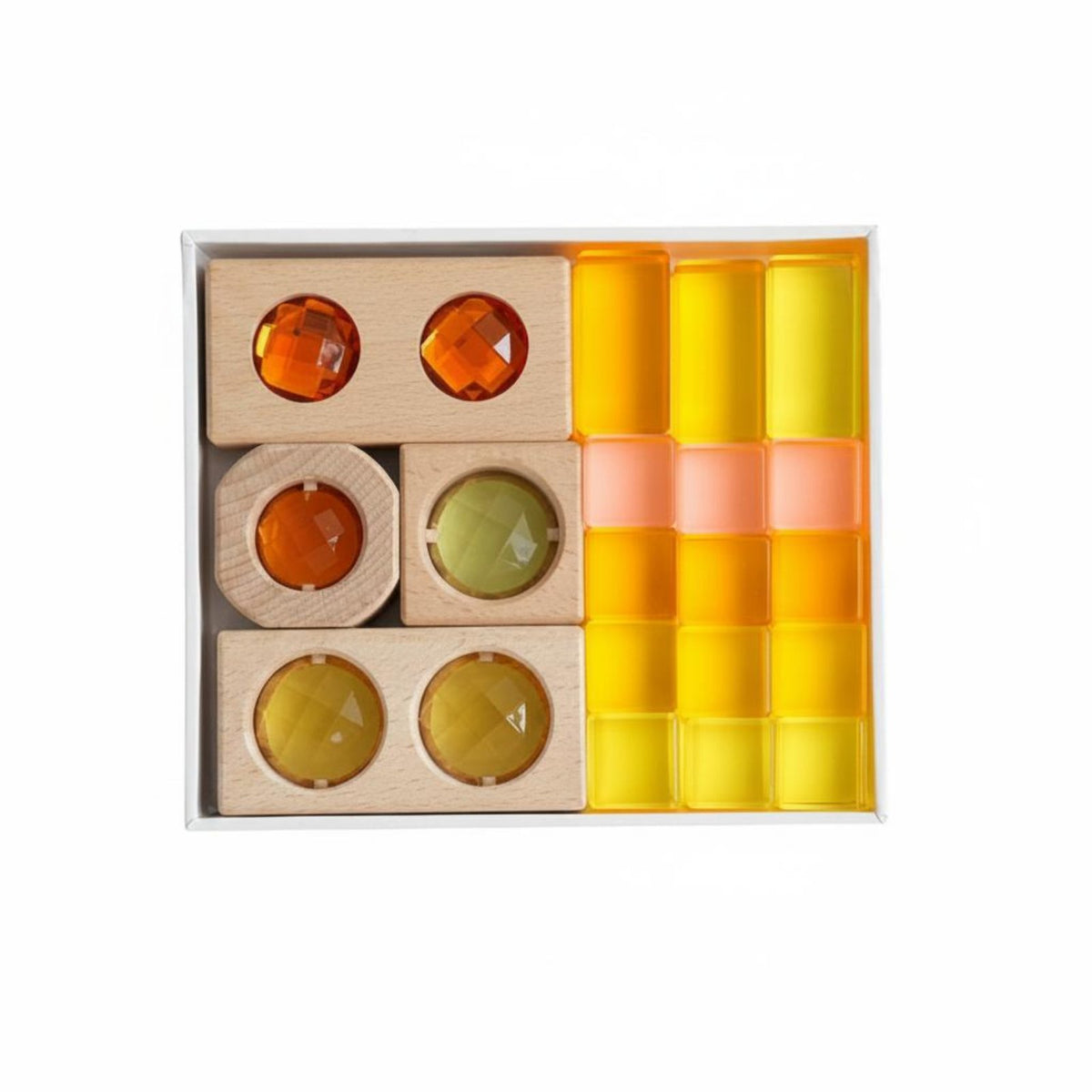 Acrylic Rainbow Blocks High Translucency Transparent Block Set Color Recognition Rainbow Acrylic Blocks for Preschoolers, Kindergarten, Classroom