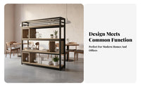 Multi-Functional Freestanding Shelving Unit with Planter Multifunctional Design Partition Bookcase Sturdy Steel Frame Room Divider Space-Saving for Interior Designers, Business Owners, Restaurant, Entryway, Studio Apartment, Bedroom
