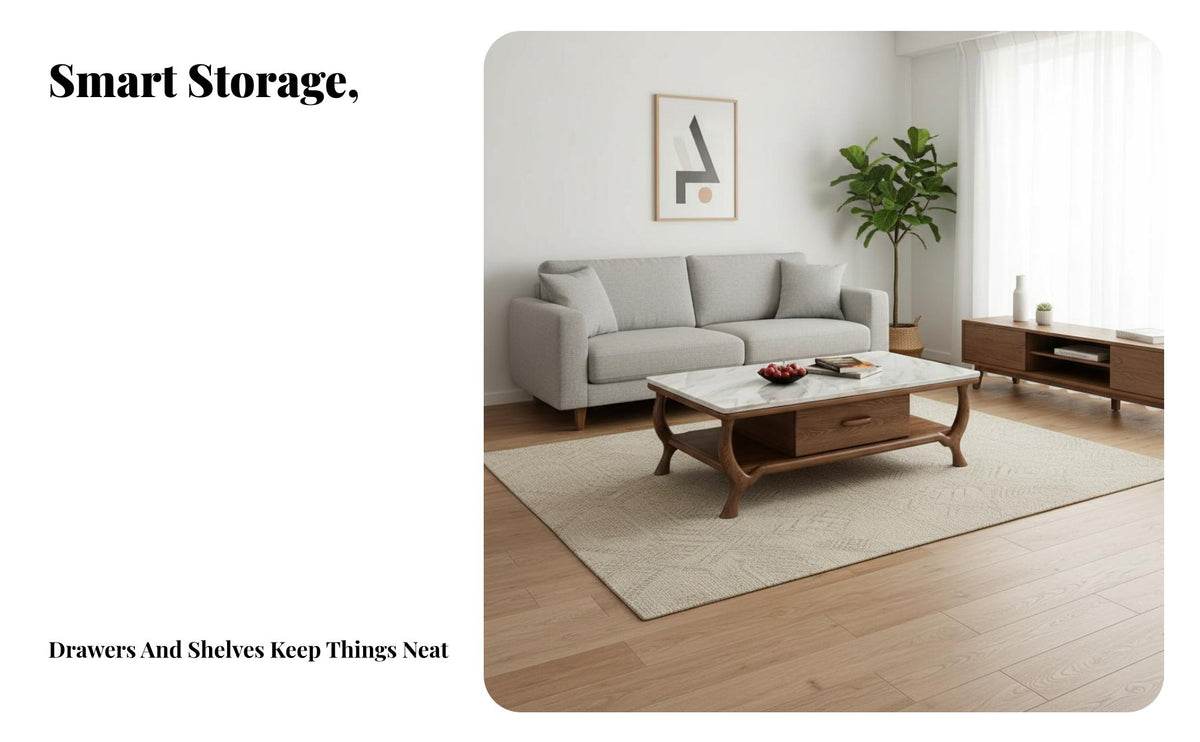 2 Pieces TV Stand and Coffee Table Set Nordic Design Living Room Furniture Modern Design Entertainment Center for Movie Enthusiasts, Small Areas, Home