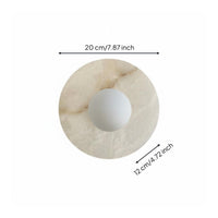 Modern Stone Wall Sconce Gentle Glow Luminous Sphere Wall Lamp Hardwired for Bedroom