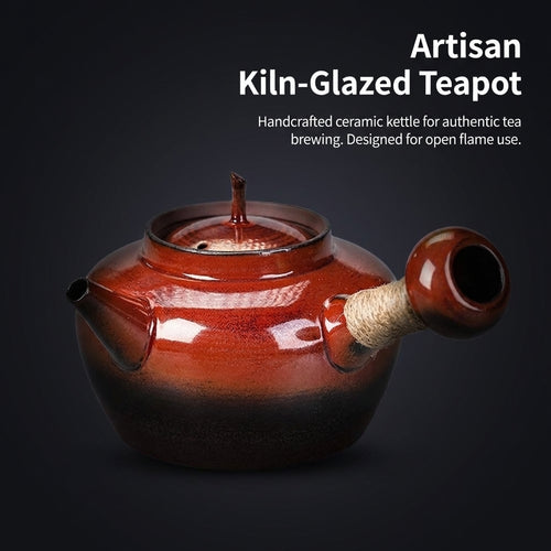 Ceramic Water Kettle, Kiln Change Red Clay
