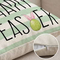 Easter Bunny Pillow Cover Decorative Spring Linen Throw Pillow Cover Easter Home Decoration Zipper Pillowcase Holiday Decor