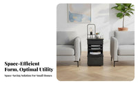 Wheeled Tea Cabinet With casters Mobile Storage Vintage design Multi-Functional for Homeowners, Office Workers
