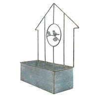 Wrought Iron Wall-Mounted Flower Pot, Vintage Distressed Garden Courtyard Decoration, Outdoor Balcony Storage Pot, Climbing Vine Rack