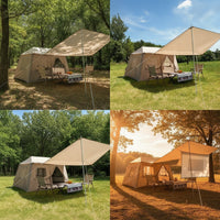 Quick Setup Inflatable Tent with Awning Family Inflatable Cabin Tent Stable Spacious for Backyard