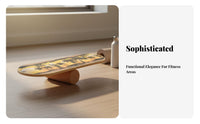Sturdy Wood Construction Wooden Balance Board Anti-Slip Surface Wooden Balance Coach High Load Capacity Core Training Board Full Body Workout for Surfers, Athletes, Beginners, Mindful Stretching, Home Gym, Standing Desk