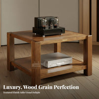 Solid Wood Audio Rack Heavy Duty Structure Wooden Amplifier Shelf High Load Capacity Equipment Stand Acoustic Regulation Chamber Suitable for Audiophiles Home Entertainment