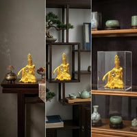 Resin Guanyin Statue in Gold for Home Zen Decor
