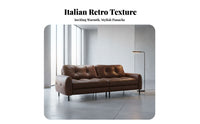 Italian design Three-Seater Straight Sofa Minimalist Design Living Room Seating Retro Look Couch Lowspine silhouette for Apartment Dwellers, Homeowners, Families, Studio, Lounge Area, Office