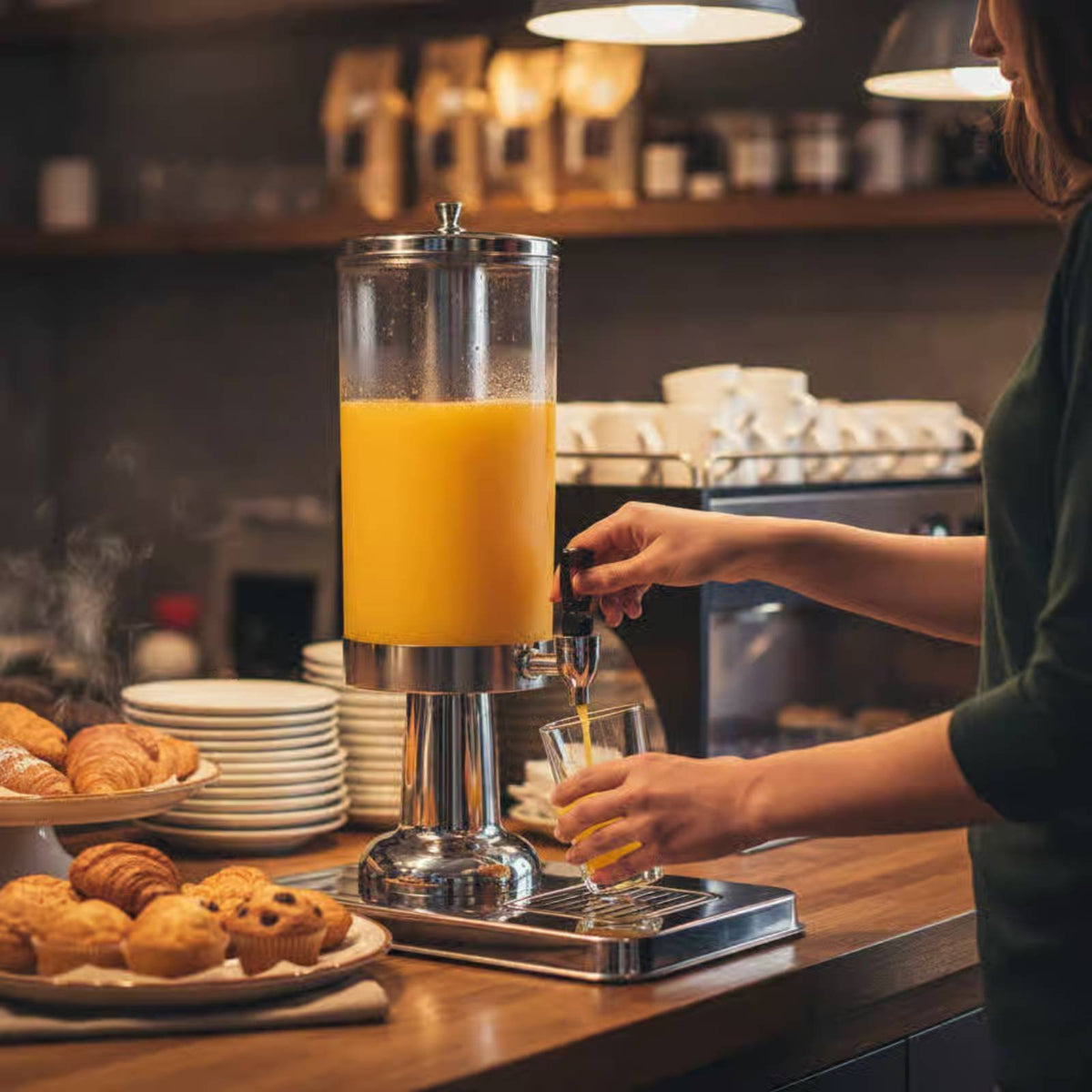 Beverage Dispenser with Spigot Large Capacity Buffet Drink Dispenser Cold Drink Dispenser with Spigot Thickened Stable Base