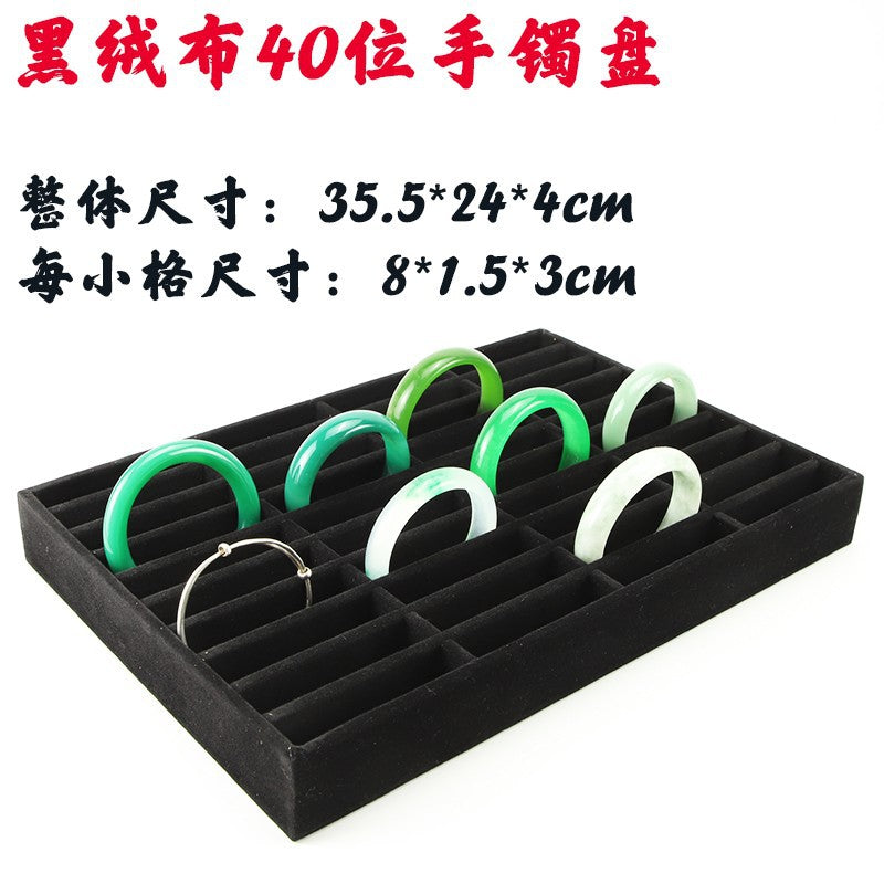 Premium 40-Slot Bracelet Display Tray for Hetian Jade, Jadeite, and Gold Bracelets, Universal Fixed Jewelry Holder