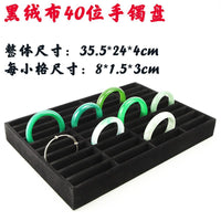 Premium 40-Slot Bracelet Display Tray for Hetian Jade, Jadeite, and Gold Bracelets, Universal Fixed Jewelry Holder