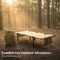 Widened Surface Folding Camping Cot Quick Setup Foldable Camping Cot Easy Assembly Wide Outdoor Camp Bed Long-Lasting Textile for Hikers, Travelers, Tent, Beach, Office