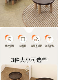 Faux Wood Grain Round Pet Raised Feeder for Cats and Dogs