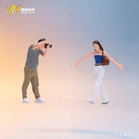 VM 1/64街头旅拍双人组微缩人偶 微缩场景沙盘模型道具小人偶