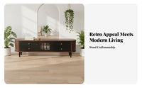 2 Pieces TV Stand and Coffee Table Combo Walnut Color Finish TV Stand and Coffee Table Set centralera Modern design Media Console for Living Room