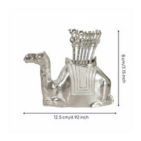6 Pieces Camel Spoon Set with Holder European Design Decorative Camel Cutlery Set Shiny Finish Home Decoration for Living Room