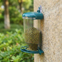 Pet Bird Feeder Outdoor Window Mount Tube Feeder, Removable Roof Design for Garden Ornament for Outdoor Bird Watching and Observation
