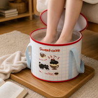 Foldable Foot Bath Basin with Lid, Portable Insulated Foot Soaking Tub for Travel and Home Use, Calf-High Design