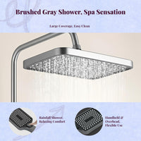 High-pressure matte black rainfall shower