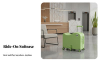 creatureShaped Rolling Luggage Spacious Interior Ride-on Suitcase Pull Strap