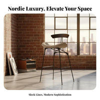 Saddle-Seat Stool Nordic Theme & Appearance Saddle Seat Bar Stool Utilitarian Design Minimalist Design for Homeowners, Kitchen