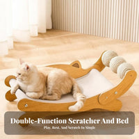 Cat Scratcher Lounge All Seasons Use Curved Cat Scratching Lounge Pet Supplies Spacious Moisture-Resistant for Large Felines