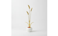 Brass Ornament with Golden Jadeite Tone Sculpture with Stone Base Contemporary Luxury for Entryway