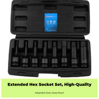 Hex Socket Set, 1/2 cm Extended Power Driver, Multi-Function Power Tool Kit for DIY, Home Repair, Metalworking