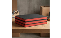 Foam Insert Black-and-Red Layered Foam Insert Textured Storage Padding