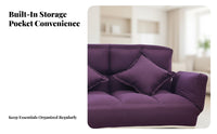 Armless Two-Seater Floor Sofa Removable and cleanable Cover Armless 2-Seater Settee inviting Feel dense Sponge Filling