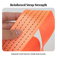 Ratchet Lashing Strap High Load Capacity Ratchet Securement Strap Secure Locking Mechanism Double J Hook Securement Strap for Movers, Trailers