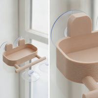 Wood-Look Window Bird Feeder Weather-Resistant Bird Feeder with Suction Cups Strong Window Suction Cup Heavy-Duty for Apartment